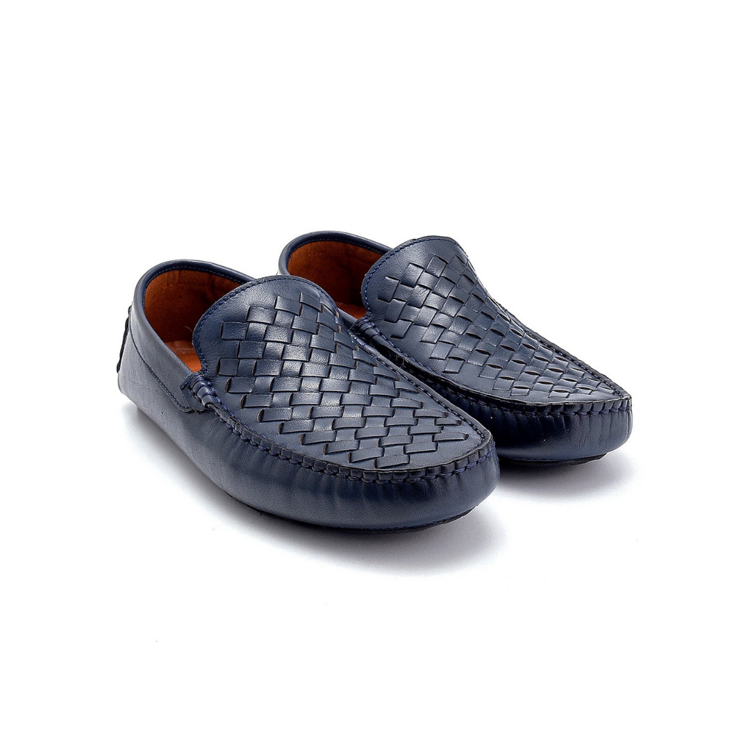 Men Leather Knit Detailed Loafer