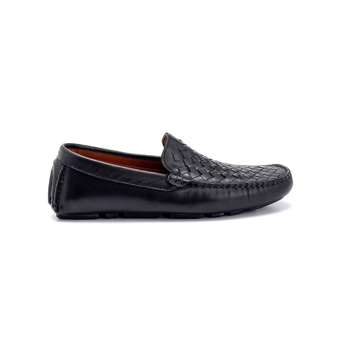 Men Leather Knit Detailed Loafer