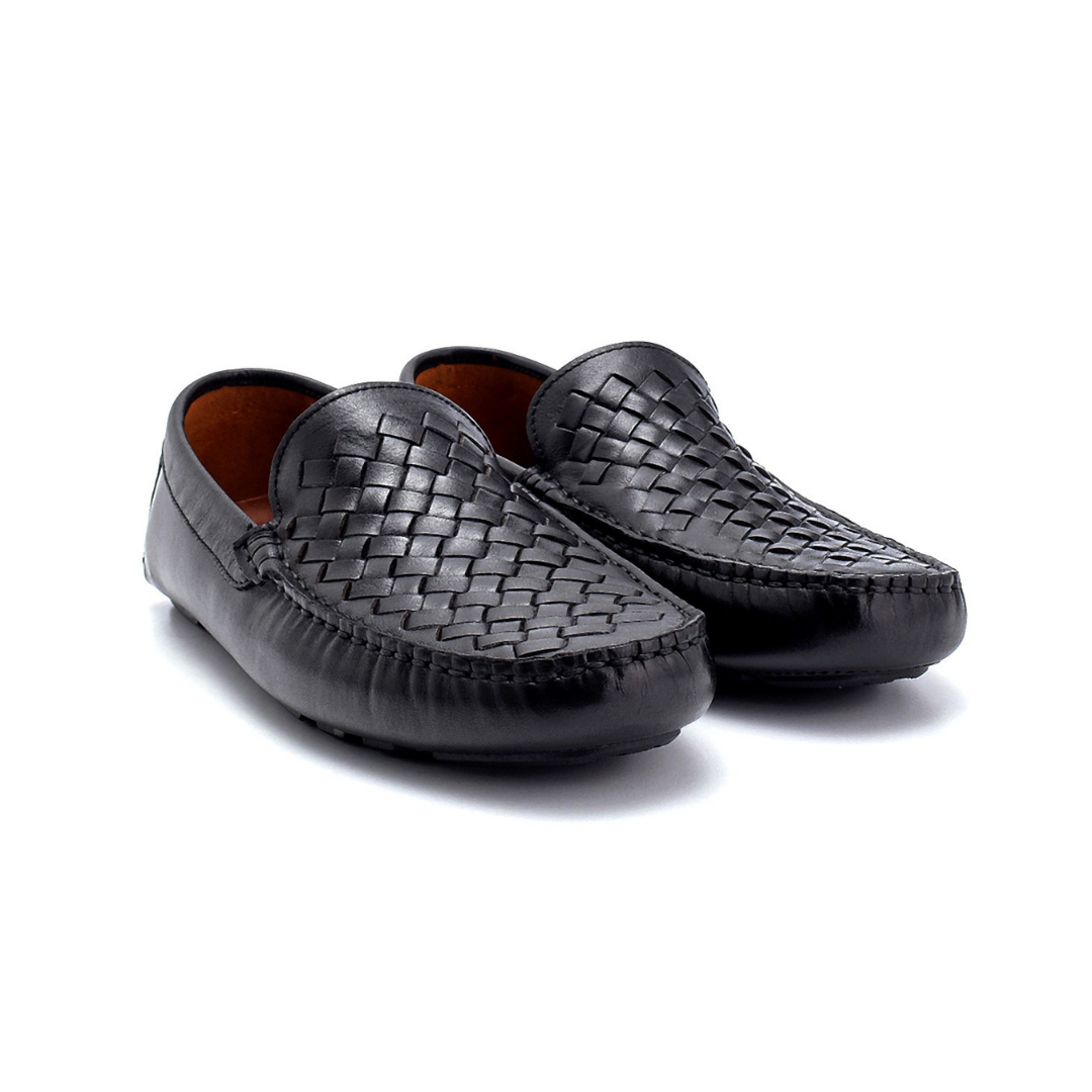 Men Leather Knit Detailed Loafer